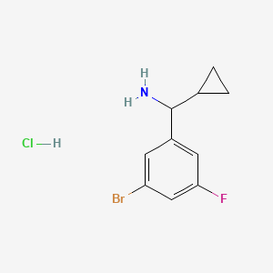 molecular formula C10H12BrClFN B15323023 1-(3-Bromo-5-fluorophenyl)-1-cyclopropylmethanaminehydrochloride CAS No. 2792201-77-3