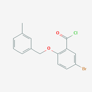 molecular formula C15H12BrClO2 B1532303 5-Bromo-2-[(3-methylbenzyl)oxy]benzoyl chloride CAS No. 1160250-99-6