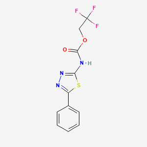 molecular formula C11H8F3N3O2S B1532307 2,2,2-trifluoroethyl N-(5-phenyl-1,3,4-thiadiazol-2-yl)carbamate CAS No. 226983-84-2