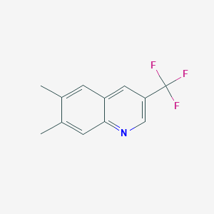 molecular formula C12H10F3N B15323095 6,7-Dimethyl-3-(trifluoromethyl)quinoline 