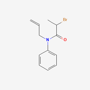 molecular formula C12H14BrNO B1532319 N-Allyl-2-bromo-N-phenylpropanamide CAS No. 307346-20-9
