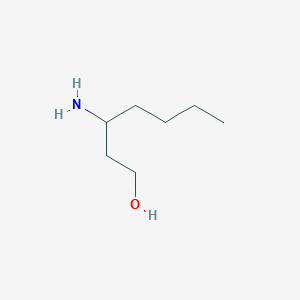 molecular formula C7H17NO B15323236 3-Aminoheptan-1-ol 