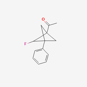 molecular formula C13H13FO B15323252 1-{2-Fluoro-3-phenylbicyclo[1.1.1]pentan-1-yl}ethan-1-one 