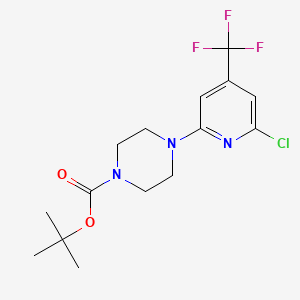 molecular formula C15H19ClF3N3O2 B1532326 6-氯-2-(4-叔丁氧羰基哌嗪)-4-(三氟甲基)吡啶 CAS No. 1201675-03-7