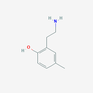 molecular formula C9H13NO B15323281 2-(2-Aminoethyl)-4-methylphenol 