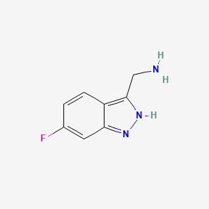 molecular formula C8H8FN3 B1532331 [(6-fluoro-1H-indazol-3-yl)methyl]amine CAS No. 1226442-91-6