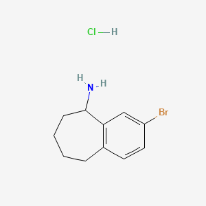 molecular formula C11H15BrClN B15323375 3-bromo-6,7,8,9-tetrahydro-5H-benzo[7]annulen-5-amine hydrochloride CAS No. 2792217-37-7