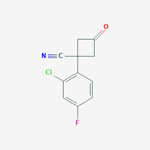 1-(2-Chloro-4-fluorophenyl)-3-oxocyclobutane-1-carbonitrile