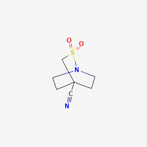 molecular formula C7H10N2O2S B15323384 2,2-Dioxo-2lambda6-thia-1-azabicyclo[2.2.2]octane-4-carbonitrile 