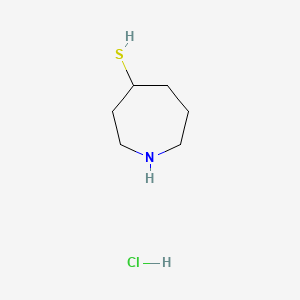 molecular formula C6H14ClNS B15323393 Azepane-4-thiolhydrochloride 