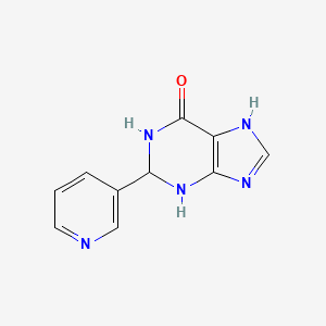 molecular formula C10H9N5O B15323425 2-(pyridin-3-yl)-2,3,6,7-tetrahydro-1H-purin-6-one 