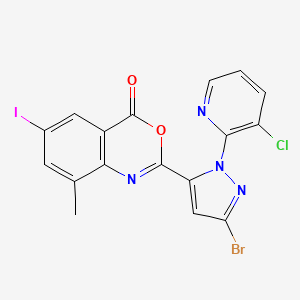 molecular formula C17H9BrClIN4O2 B1532344 2-[5-Bromo-2-(3-chloro-pyridin-2-yl)-2H-pyrazol-3-yl]-6-iodo-8-methyl-benzo[d][1,3]oxazin-4-one CAS No. 736995-63-4