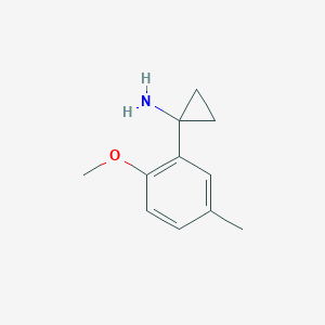 molecular formula C11H15NO B15323517 1-(2-Methoxy-5-methylphenyl)cyclopropan-1-amine 