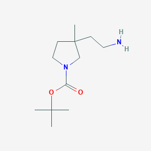 molecular formula C12H24N2O2 B15323521 Tert-butyl 3-(2-aminoethyl)-3-methylpyrrolidine-1-carboxylate 