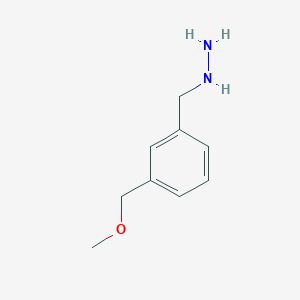 molecular formula C9H14N2O B15323588 (3-(Methoxymethyl)benzyl)hydrazine 