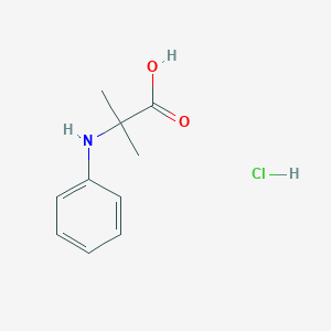 molecular formula C10H14ClNO2 B15323614 2-Methyl-2-(phenylamino)propanoicacidhydrochloride 