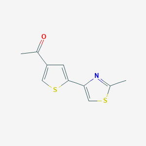 molecular formula C10H9NOS2 B1532364 1-[5-(2-甲基-1,3-噻唑-4-基)噻吩-3-基]乙-1-酮 CAS No. 1258651-53-4
