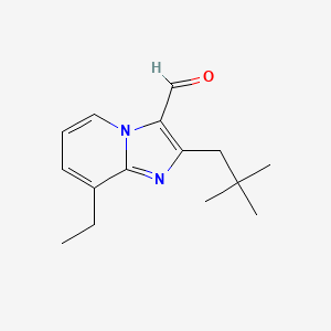 molecular formula C15H20N2O B15323644 2-(2,2-Dimethylpropyl)-8-ethylimidazo[1,2-a]pyridine-3-carbaldehyde 