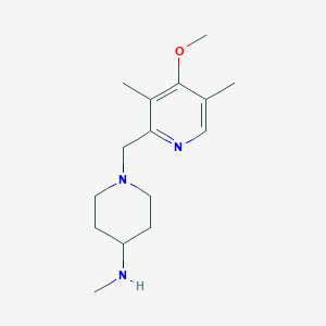 molecular formula C15H25N3O B1532368 1-[(4-methoxy-3,5-dimethylpyridin-2-yl)methyl]-N-methylpiperidin-4-amine CAS No. 1179625-25-2
