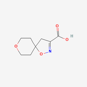 molecular formula C8H11NO4 B1532369 1,8-Dioxa-2-azaspiro[4.5]dec-2-ene-3-carboxylic acid CAS No. 1015770-89-4