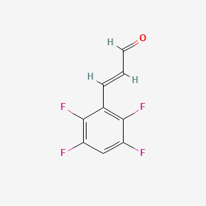 molecular formula C9H4F4O B15323716 (E)-3-(2,3,5,6-Tetrafluorophenyl)acrylaldehyde 