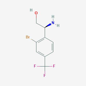 molecular formula C9H9BrF3NO B15323747 (2S)-2-amino-2-[2-bromo-4-(trifluoromethyl)phenyl]ethan-1-ol 