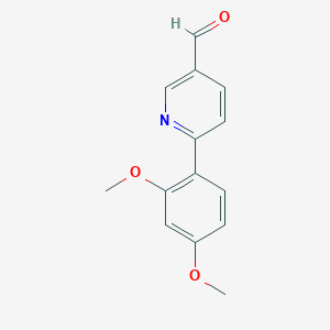 molecular formula C14H13NO3 B15323777 6-(2,4-Dimethoxyphenyl)nicotinaldehyde 