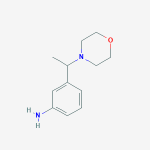 molecular formula C12H18N2O B1532379 3-[1-(Morpholin-4-yl)ethyl]aniline CAS No. 1082549-24-3