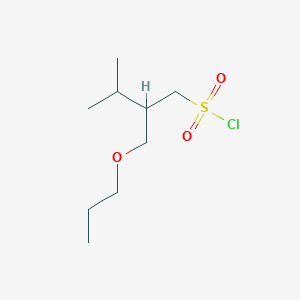 molecular formula C9H19ClO3S B15323801 3-Methyl-2-(propoxymethyl)butane-1-sulfonyl chloride 