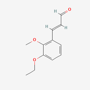 molecular formula C12H14O3 B15323821 3-(3-Ethoxy-2-methoxyphenyl)acrylaldehyde 