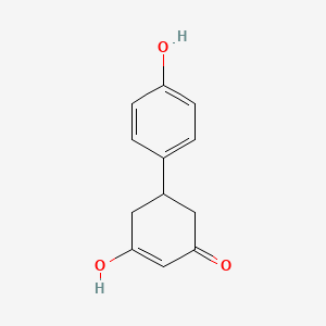 molecular formula C12H12O3 B1532383 3-羟基-5-(4-羟基苯基)环己-2-烯-1-酮 CAS No. 1255147-77-3
