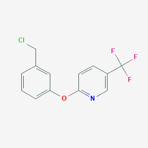 molecular formula C13H9ClF3NO B1532387 2-(3-(Chloromethyl)phenoxy)-5-(trifluoromethyl)pyridine CAS No. 1020325-30-7