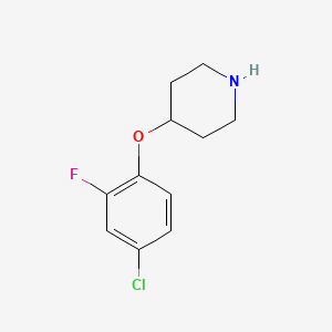 molecular formula C11H13ClFNO B15323896 4-(4-Chloro-2-fluorophenoxy)piperidine CAS No. 367501-09-5