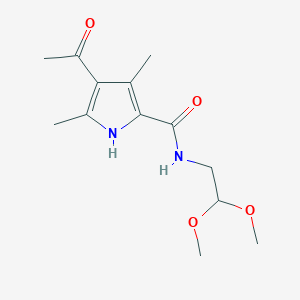 molecular formula C13H20N2O4 B1532391 4-acetyl-N-(2,2-dimethoxyethyl)-3,5-dimethyl-1H-pyrrole-2-carboxamide CAS No. 1232794-99-8