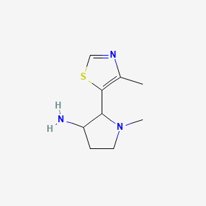 molecular formula C9H15N3S B15323919 1-Methyl-2-(4-methyl-1,3-thiazol-5-yl)pyrrolidin-3-amine 