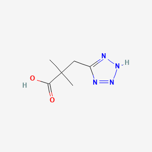 molecular formula C6H10N4O2 B15323938 2,2-dimethyl-3-(1H-1,2,3,4-tetrazol-5-yl)propanoicacid 