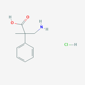 3-Amino-2-methyl-2-phenylpropanoic acid hydrochloride