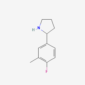 molecular formula C11H14FN B15324029 2-(4-Fluoro-3-methylphenyl)pyrrolidine 