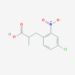 molecular formula C10H10ClNO4 B15324096 3-(4-Chloro-2-nitrophenyl)-2-methylpropanoic acid 