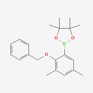 molecular formula C21H27BO3 B15324108 2-(2-(Benzyloxy)-3,5-dimethylphenyl)-4,4,5,5-tetramethyl-1,3,2-dioxaborolane 