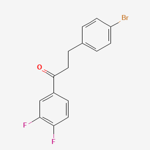 molecular formula C15H11BrF2O B1532411 3-(4-溴苯基)-1-(3,4-二氟苯基)丙酮 CAS No. 898761-98-3