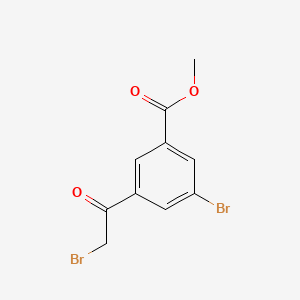 molecular formula C10H8Br2O3 B15324130 Methyl 3-bromo-5-(2-bromoacetyl)benzoate 