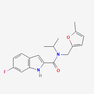 6-fluoro-N-[(5-methylfuran-2-yl)methyl]-N-(propan-2-yl)-1H-indole-2-carboxamide