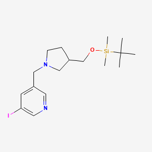 molecular formula C17H29IN2OSi B1532416 3-((3-((叔丁基二甲基甲硅氧基)甲基)-吡咯烷-1-基)甲基)-5-碘吡啶 CAS No. 1186311-02-3
