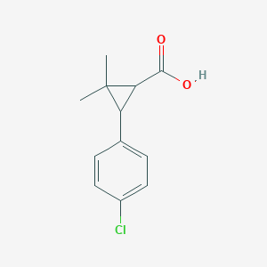 molecular formula C12H13ClO2 B15324163 3-(4-chlorophenyl)-2,2-dimethylcyclopropane-1-carboxylic acid 