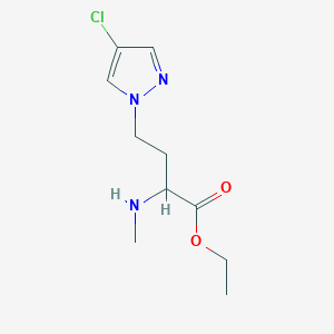 Ethyl 4-(4-chloro-1h-pyrazol-1-yl)-2-(methylamino)butanoate