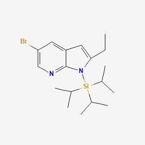 molecular formula C18H29BrN2Si B1532422 5-溴-2-乙基-1-(三异丙基甲硅烷基)-1H-吡咯并[2,3-b]吡啶 CAS No. 1246088-36-7
