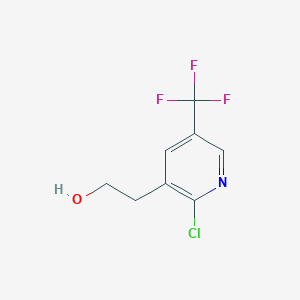 molecular formula C8H7ClF3NO B15324230 2-Chloro-5-(trifluoromethyl)-3-pyridineethanol 