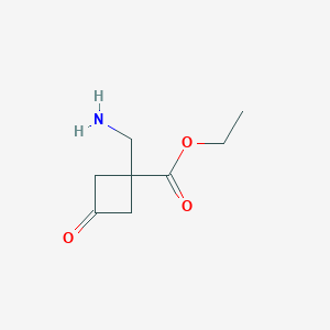 molecular formula C8H13NO3 B15324231 Ethyl 1-(aminomethyl)-3-oxocyclobutane-1-carboxylate 