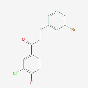 molecular formula C15H11BrClFO B1532444 3-(3-Bromophenyl)-1-(3-chloro-4-fluorophenyl)propan-1-one CAS No. 898760-42-4
